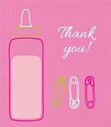 Bottle & Pins Pink Thank You